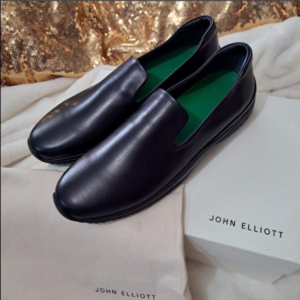 John Elliott Speedway Calf Leather Loafers in box with dustbag NIB
